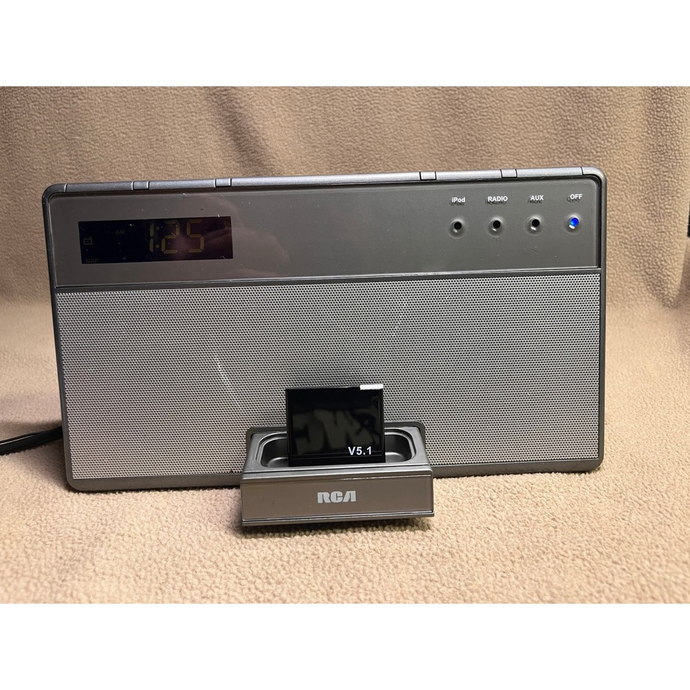 RCA RC65i-A Digital Alarm Clock Radio with bluetooth adapter